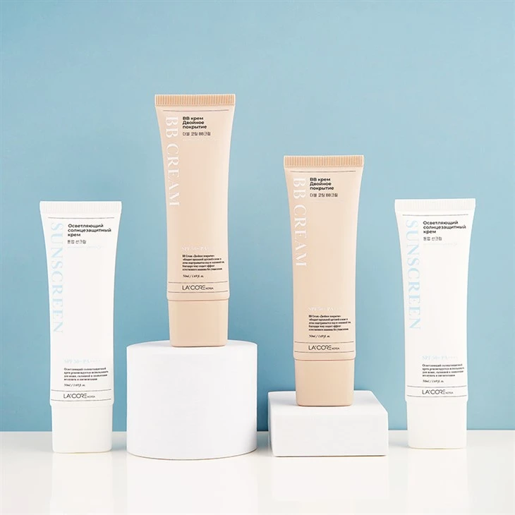 Flat Oval Squeeze Sunscreen BB Cream Tube