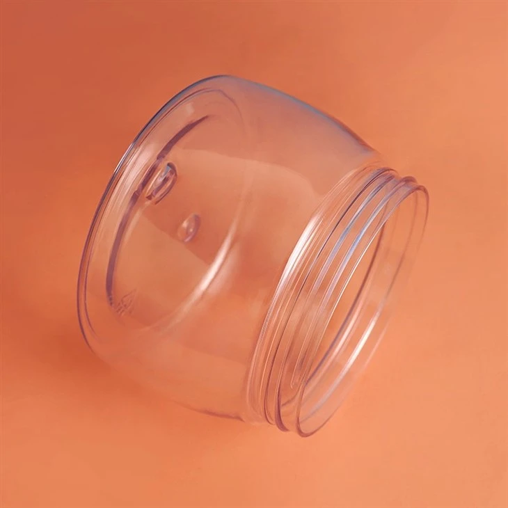 Transparent Color Flat Shape Cosmetic Plastic Jars Body Butter Body Scrub Container PET Face Cream Jar Skincare Container Jar